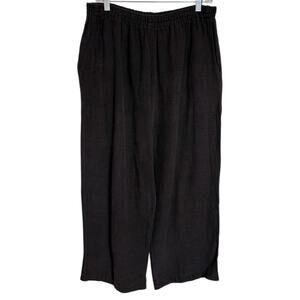 Sangam Cotton Elastic Waist Pants Women’s XL Black Lagenlook Classic Staple